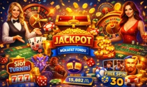 Pinco və Pinko kazinoda slot oyunları, canlı rulet və blackjack, jackpot banneri və free spin vizualı